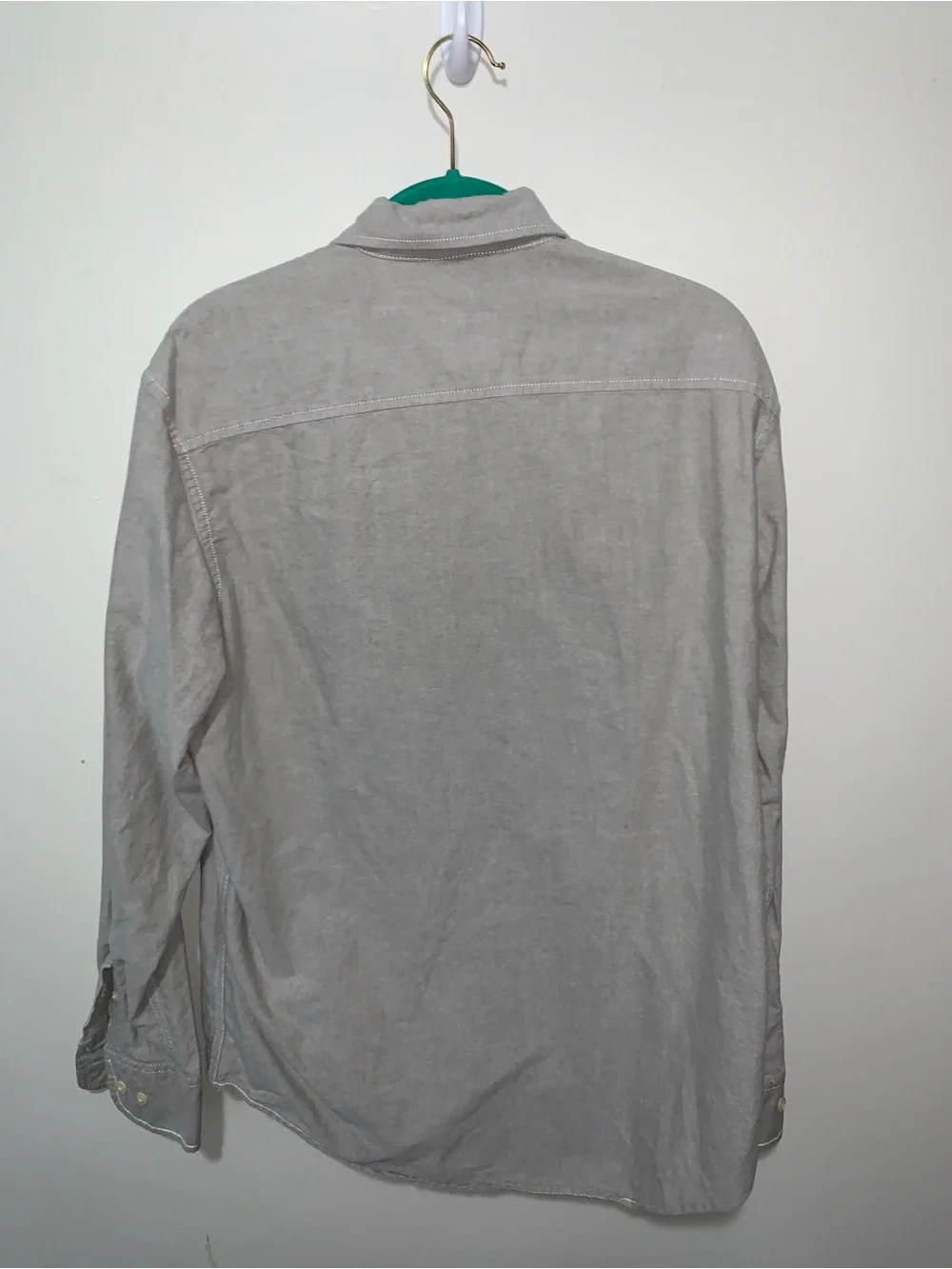 Timberland Men's Gray Button-Down Long Sleeve Shirt